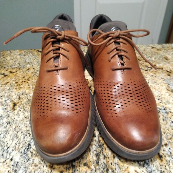 Cole Haan Men's 2.ZeroGrand Lined Laser Wingtip Oxford Brown C25351 Sz 12M EUC - Picture 9 of 12